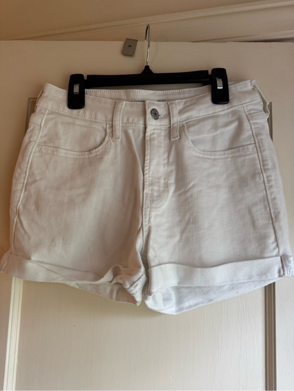Old Navy White Denim Roll-Hem Shorts
